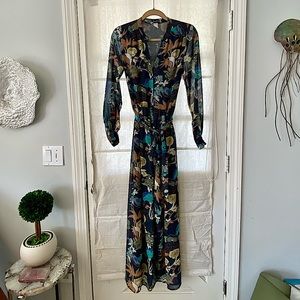 H&M Long Floral Button Down Dress